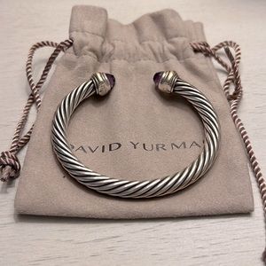 David Yurman Cable Classic Collection Bracelet with Amethyst and 14k Yellow Gold